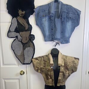 Blue Denim and Camo Cropped Jackets